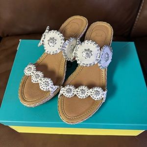 Jack Rogers white/silver espadrilles with 1.5” wedge